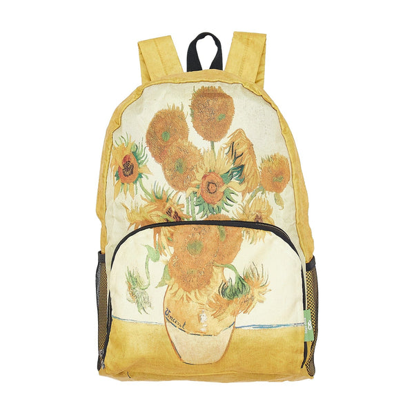 National Gallery Collection Foldable Backpack Sunflowers by Vincent Eco Chic Retail Ltd