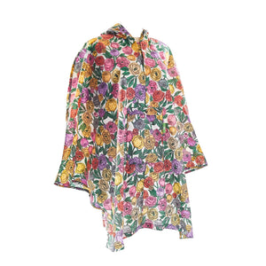 Eco Chic Eco Chic Beige Peonies Waterproof Foldable Adult Poncho