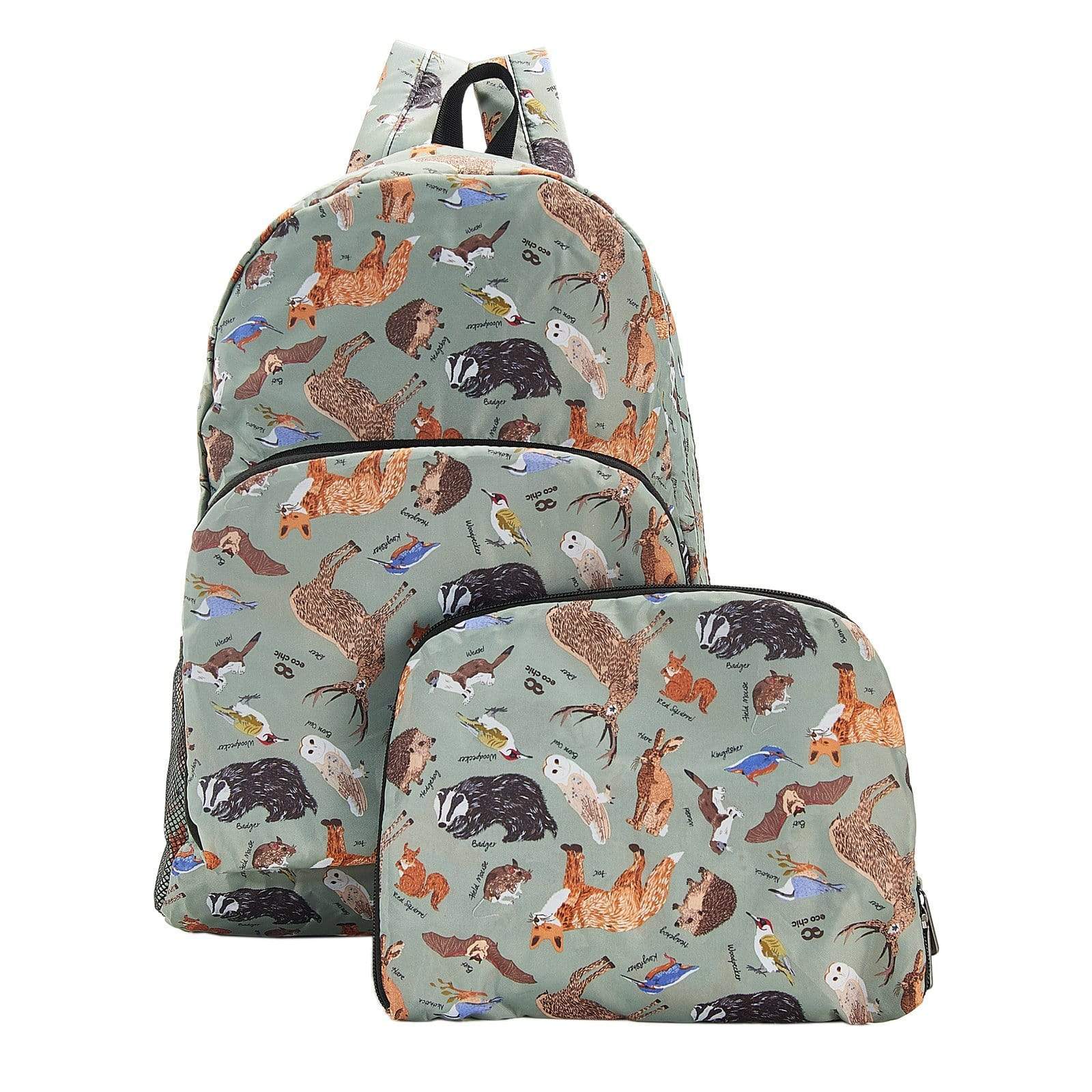 Eco Chic Olive Eco Chic Lightweight Foldable Backpack Woodland