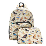 Eco Chic Green Eco Chic Lightweight Foldable Mini Backpack Wild Birds