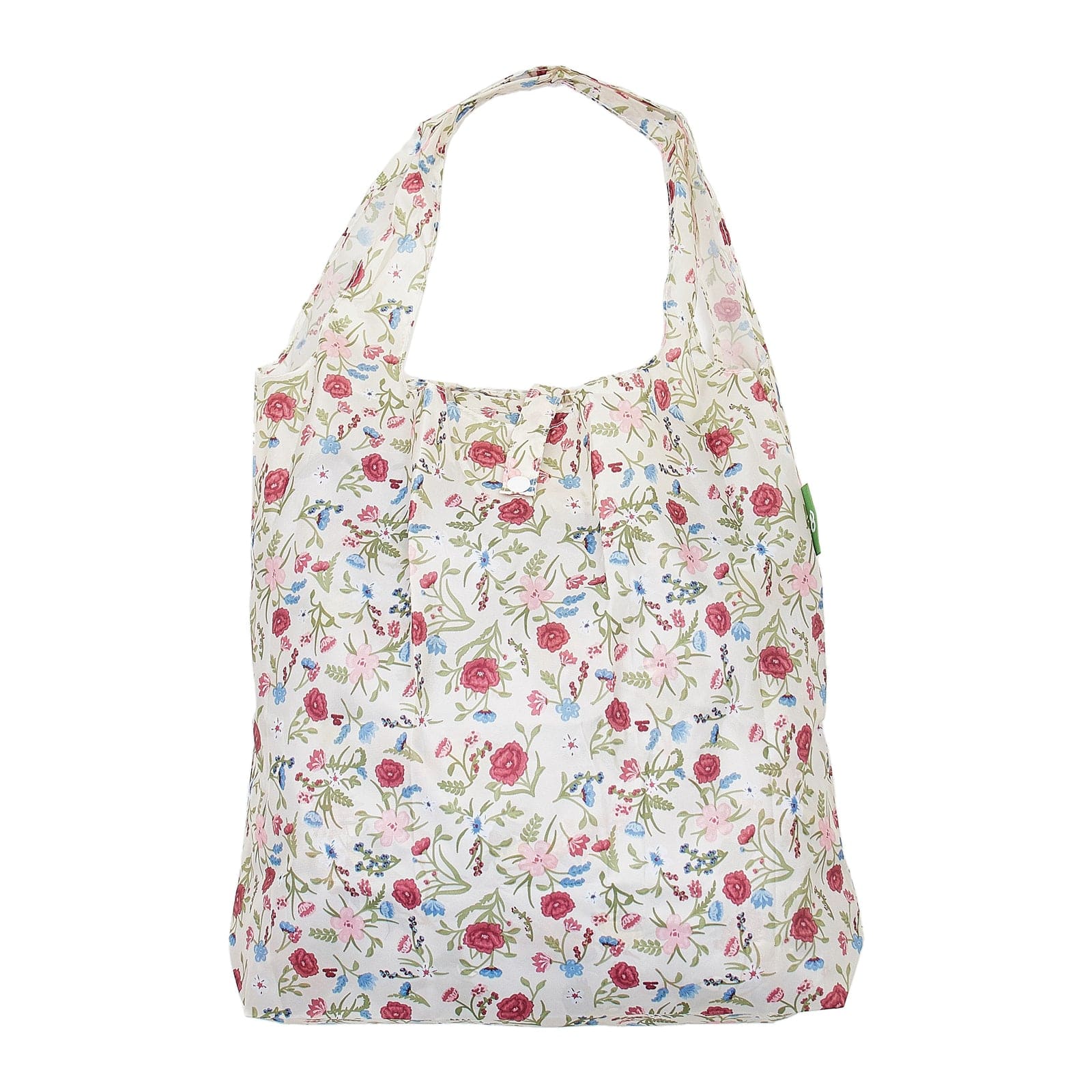 Eco Chic Green Eco Chic Lightweight Foldable Reusable Shopping Bag Floral