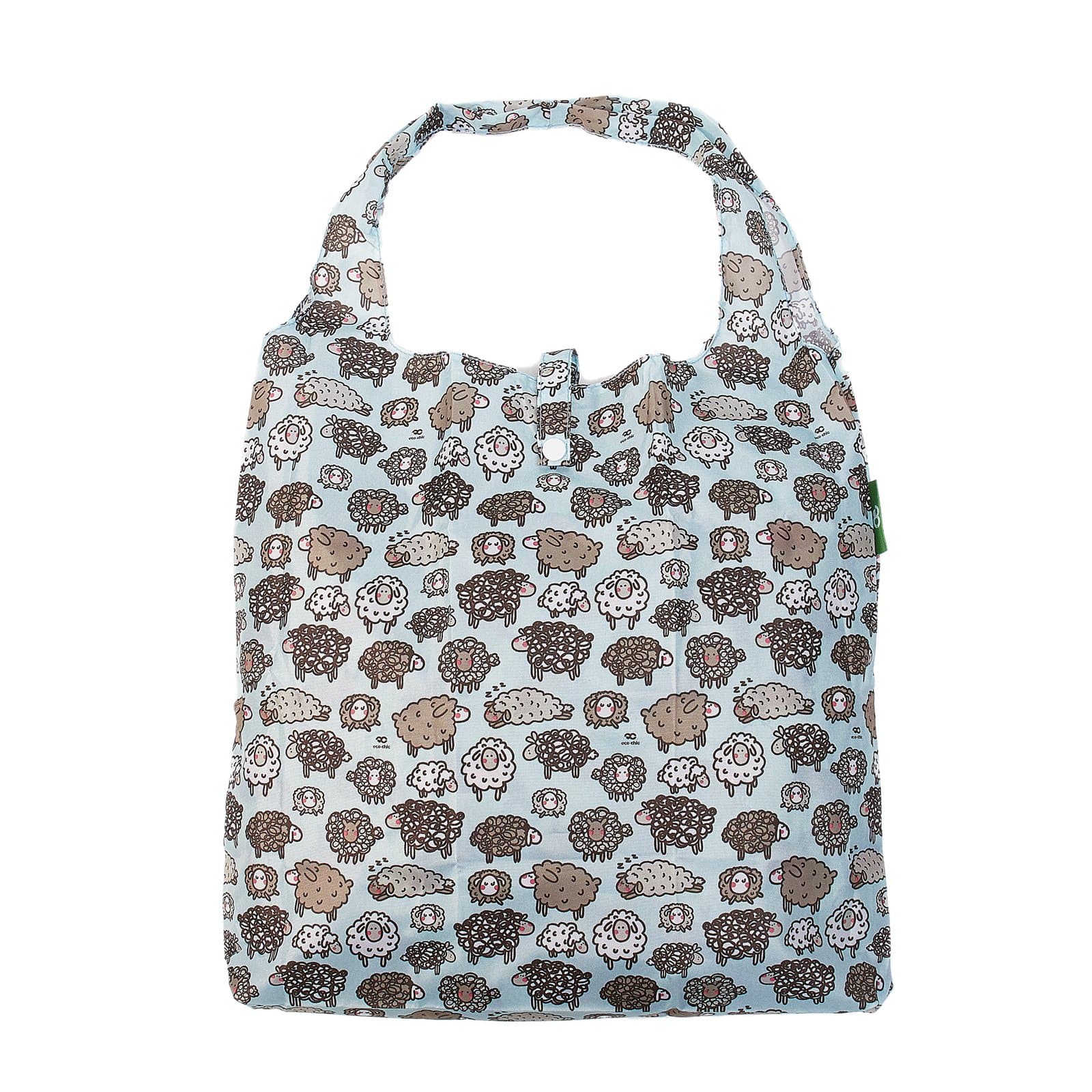 Eco Chic Blue Eco Chic Lightweight Foldable Reusable Shopping Bag Sheep
