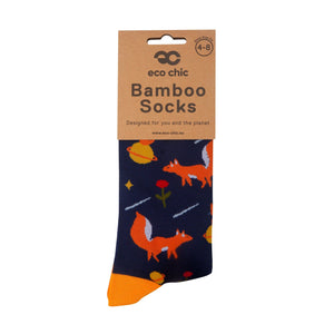 Eco Chic Orange Eco Chic Eco-Friendly Bamboo Socks Fox