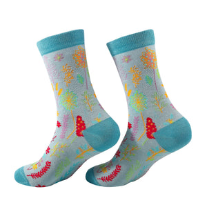 Eco Chic Blue Eco Chic Eco-Friendly Bamboo Socks Lush Floral