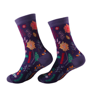 Eco Chic Purple Eco Chic Eco-Friendly Bamboo Socks Lush Floral