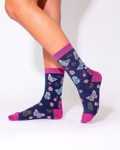 Eco Chic Eco Chic Eco-Friendly Bamboo Socks Monarch Butterflies