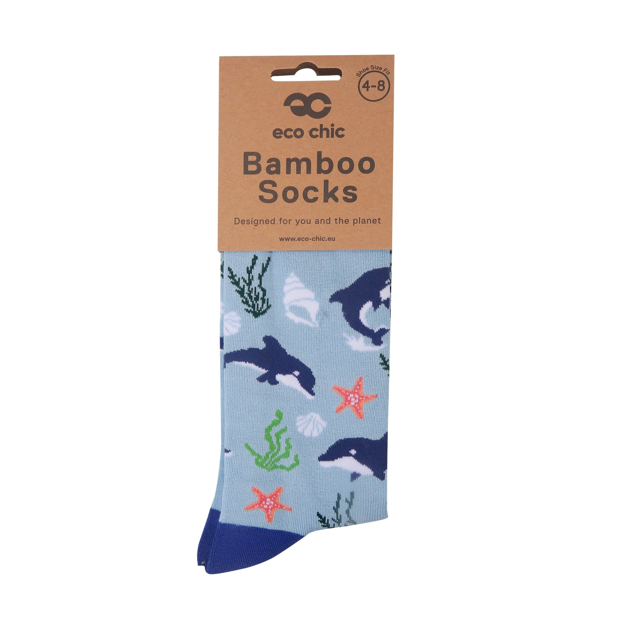 Eco Chic Blue Eco Chic Eco-Friendly Bamboo Socks Orca