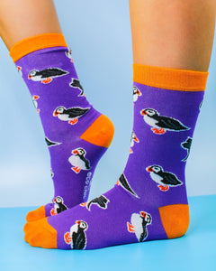 Eco Chic Eco Chic Eco-Friendly Bamboo Socks Puffins