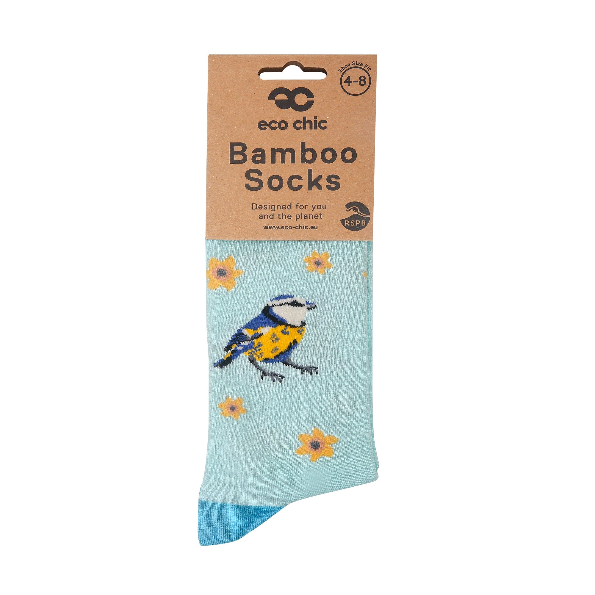 Eco Chic Teal Eco Chic Eco-Friendly Bamboo Socks RSPB Blue Tits