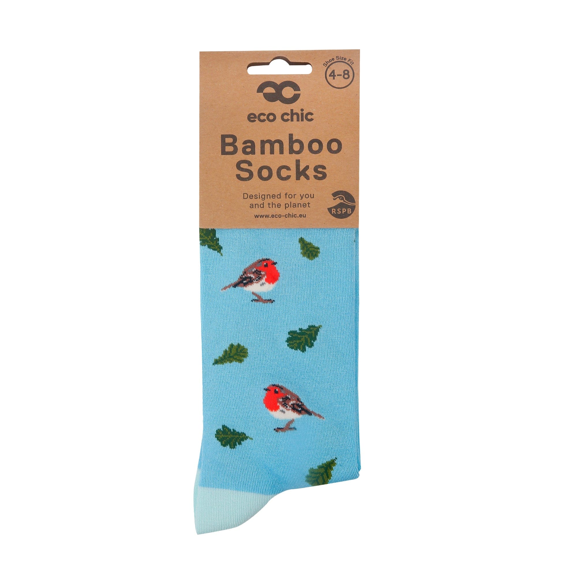 Eco Chic Blue Eco Chic Eco-Friendly Bamboo Socks RSPB Robin