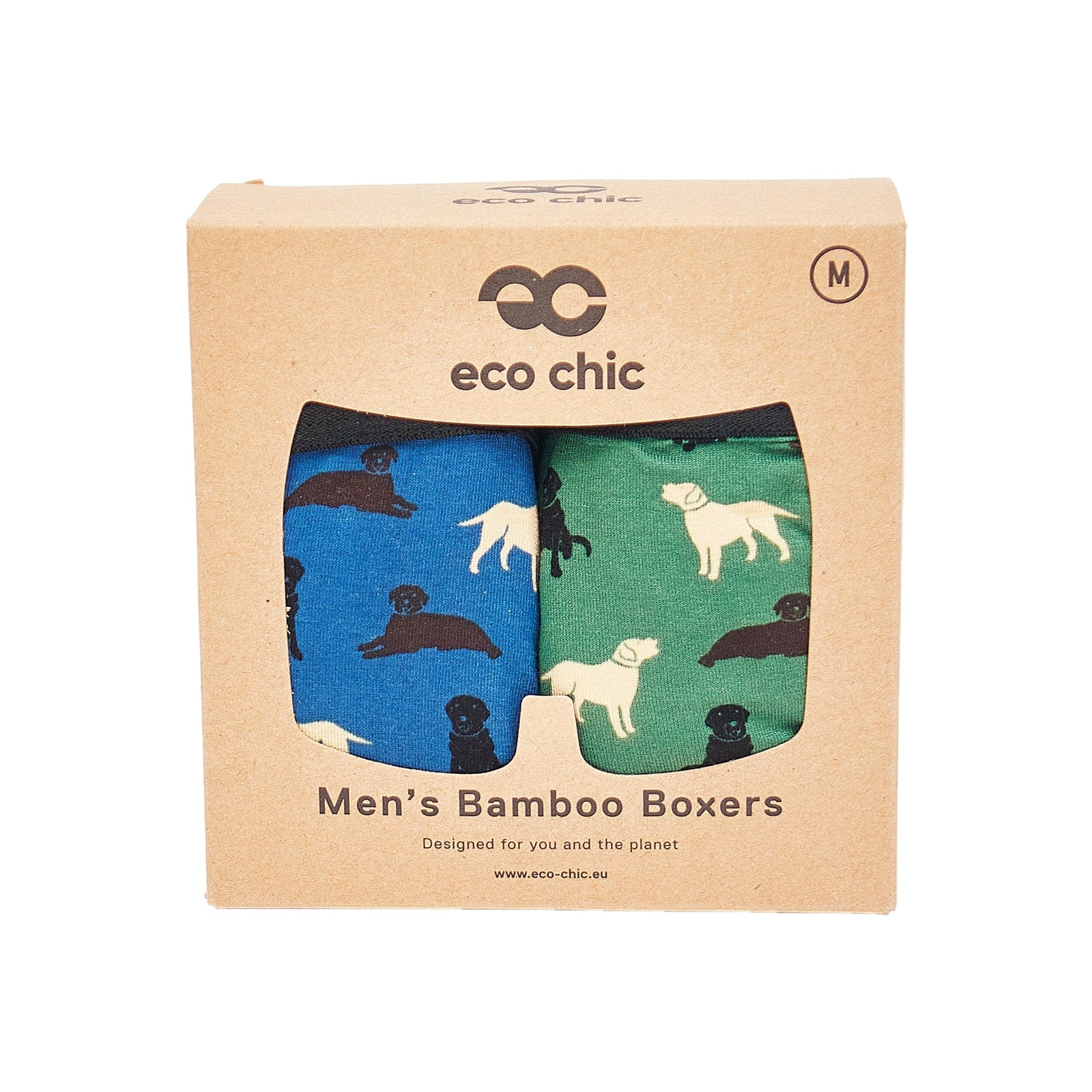 Eco Chic Retail Ltd Eco-Chic Eco Friendly Men's Bamboo Boxers Labradors