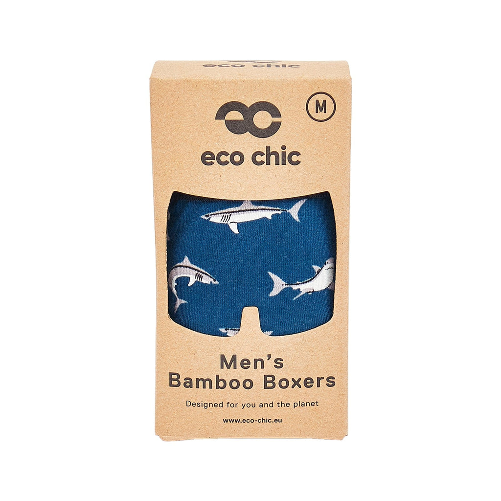 Eco Chic Retail Ltd Eco-Chic Boxers de bambú ecológicos para hombre Tiburones