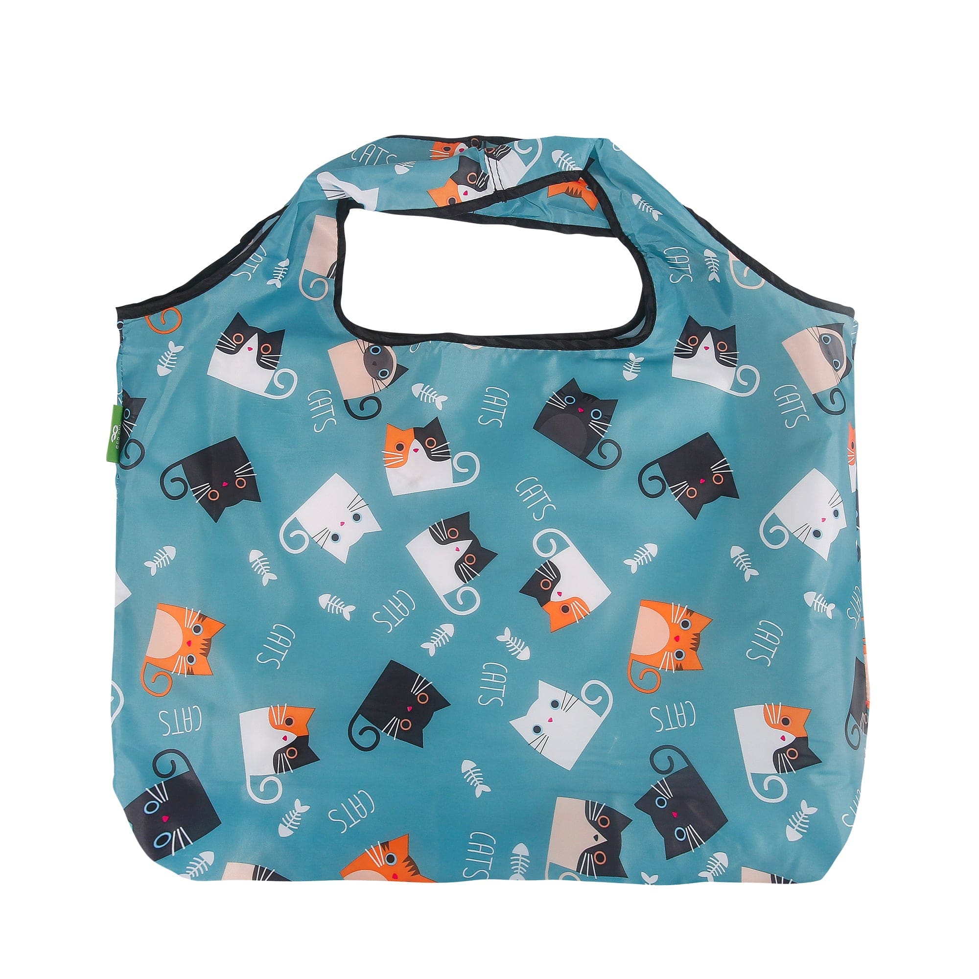 Eco Chic Eco Chic Foldable Reusable Large Shopping Bag Cartoon Cat