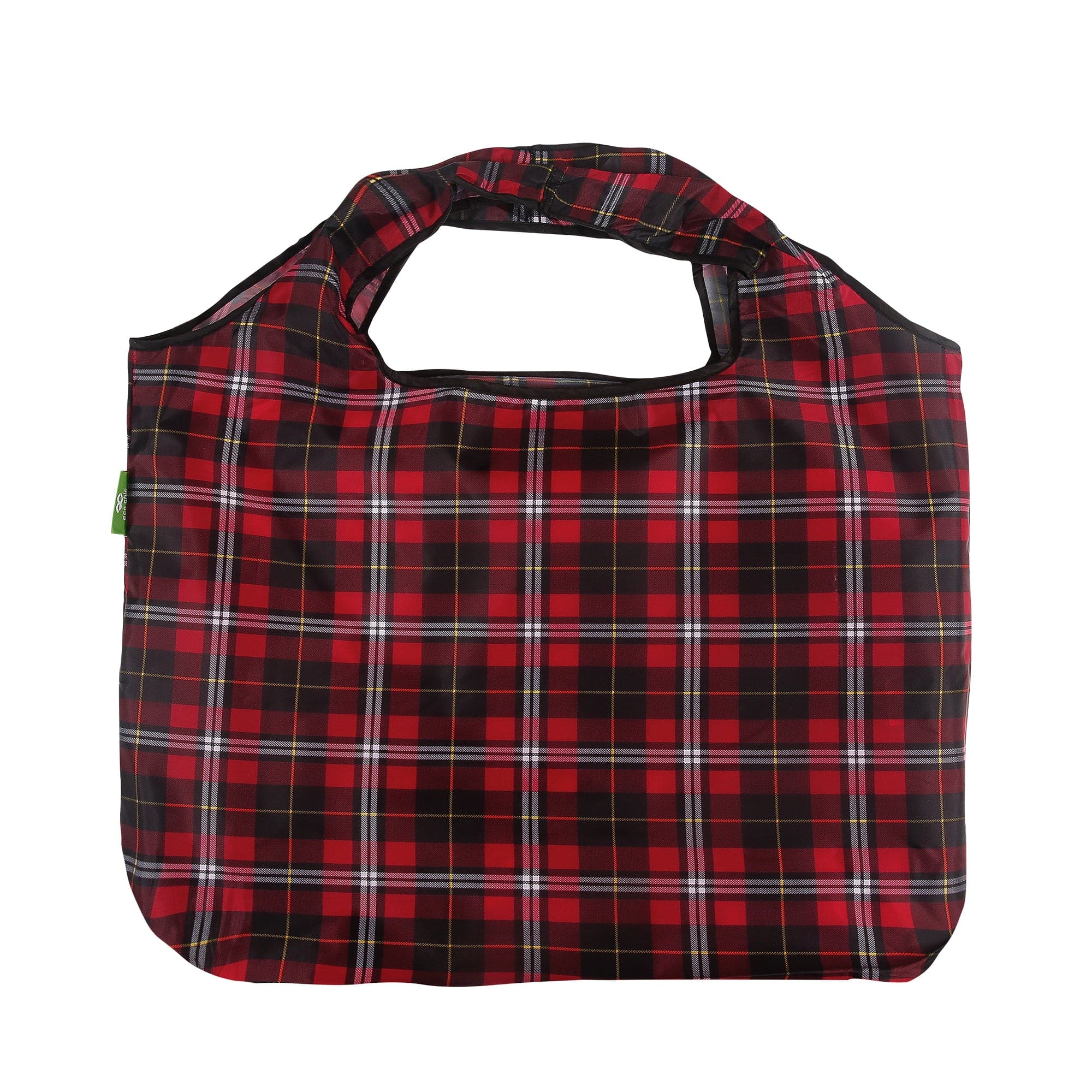 Eco Chic Eco Chic Foldable Reusable Large Shopping Bag Dark Tartan