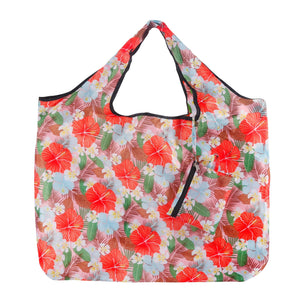 Eco Chic Eco Chic Foldable Reusable Large Shopping Bag Hibiscus