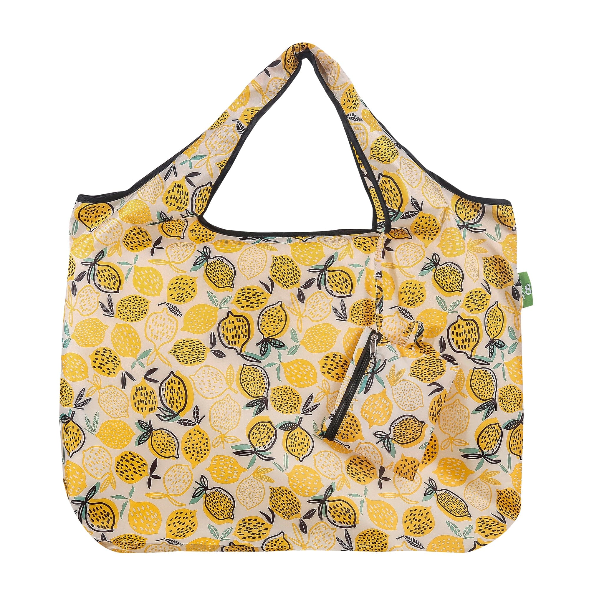 Eco Chic Eco Chic Foldable Reusable Large Shopping Bag Lemon