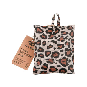 Eco Chic Eco Chic Foldable Reusable Large Shopping Bag Leopard