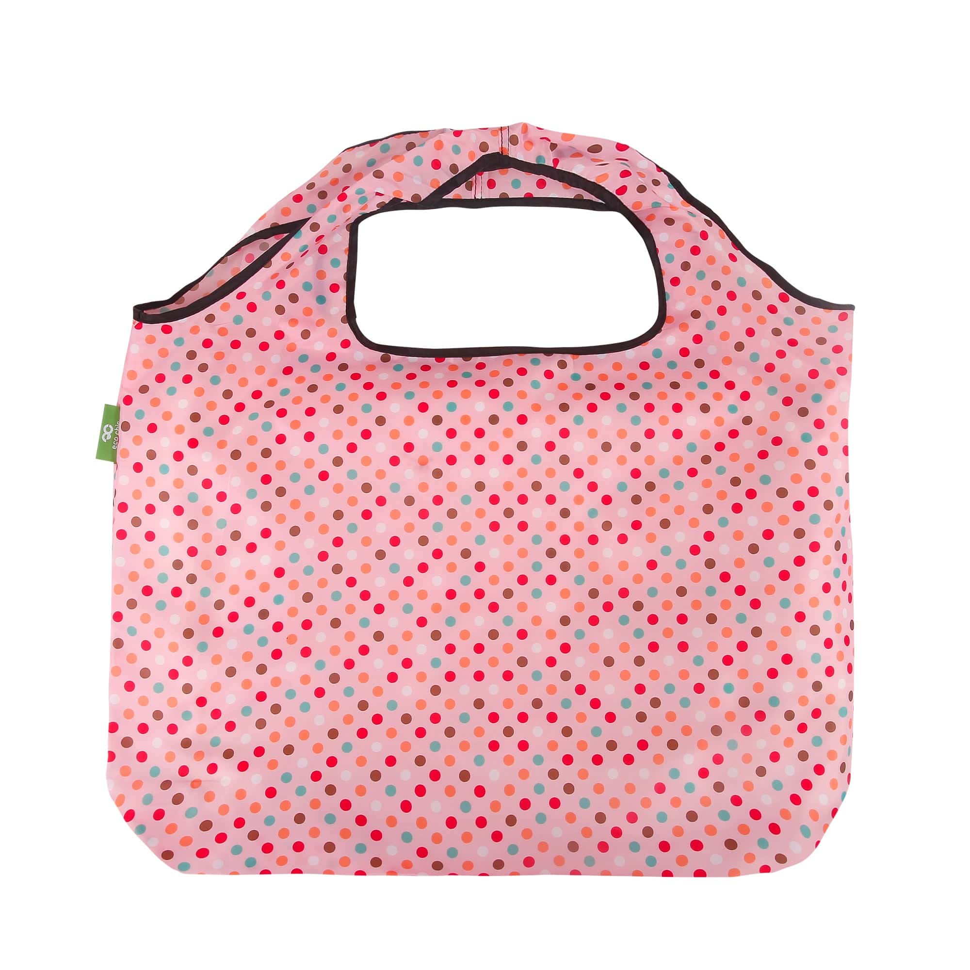 Eco Chic Eco Chic Foldable Reusable Large Shopping Bag Polka Dots