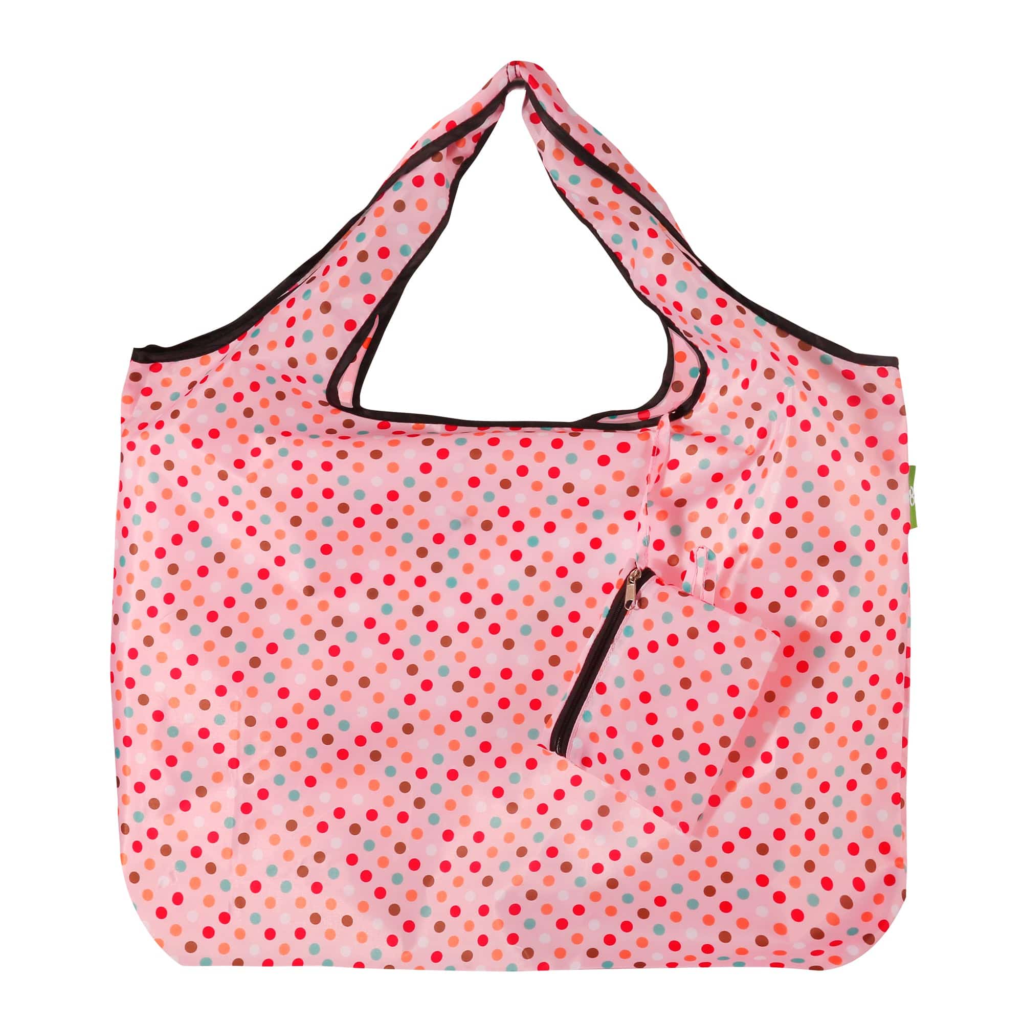 Eco Chic Eco Chic Foldable Reusable Large Shopping Bag Polka Dots