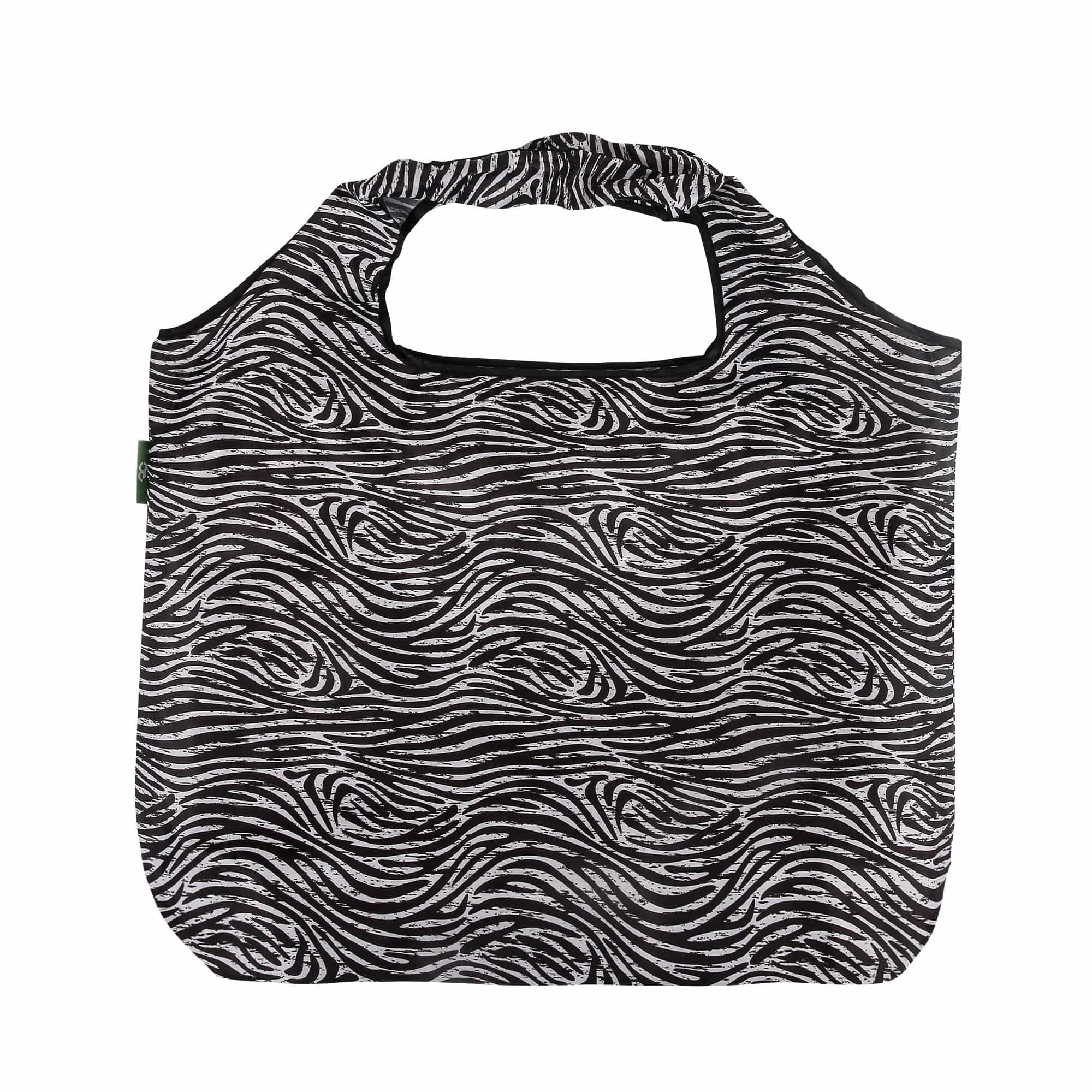 Eco Chic Eco Chic Foldable Reusable Large Shopping Bag Zebra Stripes