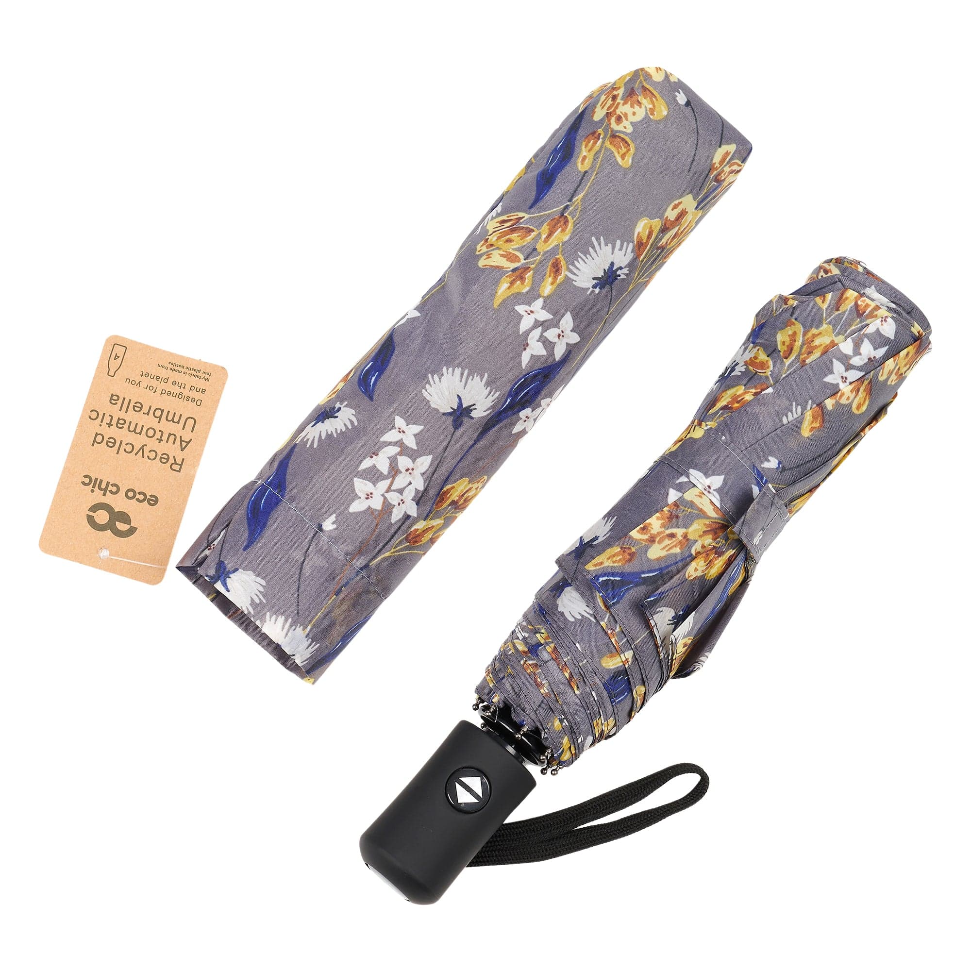 Eco Chic Eco Chic Folding Automatic Umbrella Flowers