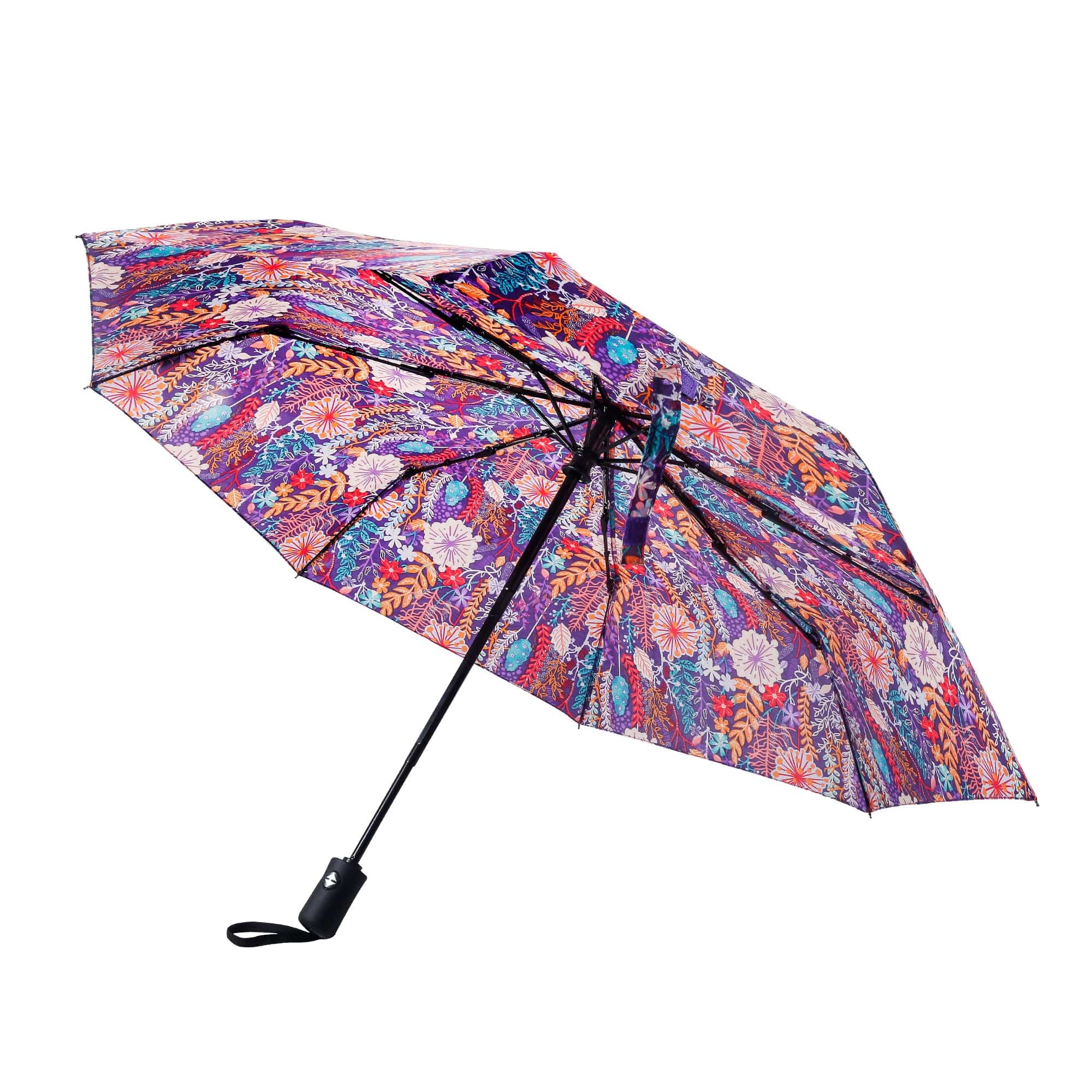 Eco Chic Eco Chic Folding Automatic Umbrella Lush Floral