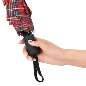 Eco Chic Eco Chic Folding Automatic Umbrella Tartan