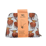 Eco Chic Eco Chic Lightweight Foldable Backpack Highland Cow