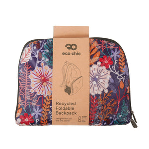 Eco Chic Eco Chic Lightweight Foldable Backpack Lush Floral