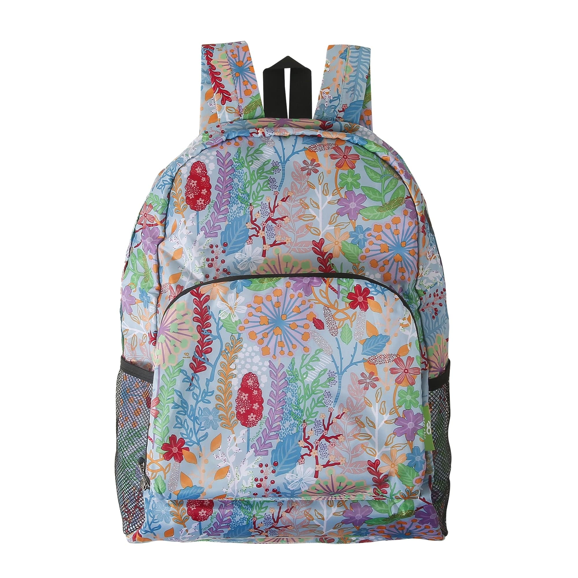 Eco Chic Blue Eco Chic Lightweight Foldable Backpack Lush Floral