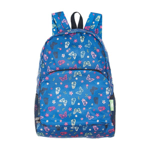 Eco Chic Navy Eco Chic Lightweight Foldable Backpack Monarch Butterflies