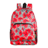 Eco Chic Grey Eco Chic Lightweight Foldable Backpack Poppies