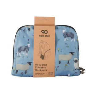 Eco Chic Eco Chic Lightweight Foldable Backpack Sheep Realism