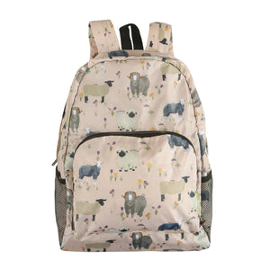 Eco Chic Beige Eco Chic Lightweight Foldable Backpack Sheep Realism