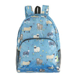 Eco Chic Blue Eco Chic Lightweight Foldable Backpack Sheep Realism