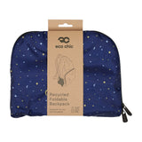 Eco Chic Navy Eco Chic Lightweight Foldable Backpack Stars and Moons