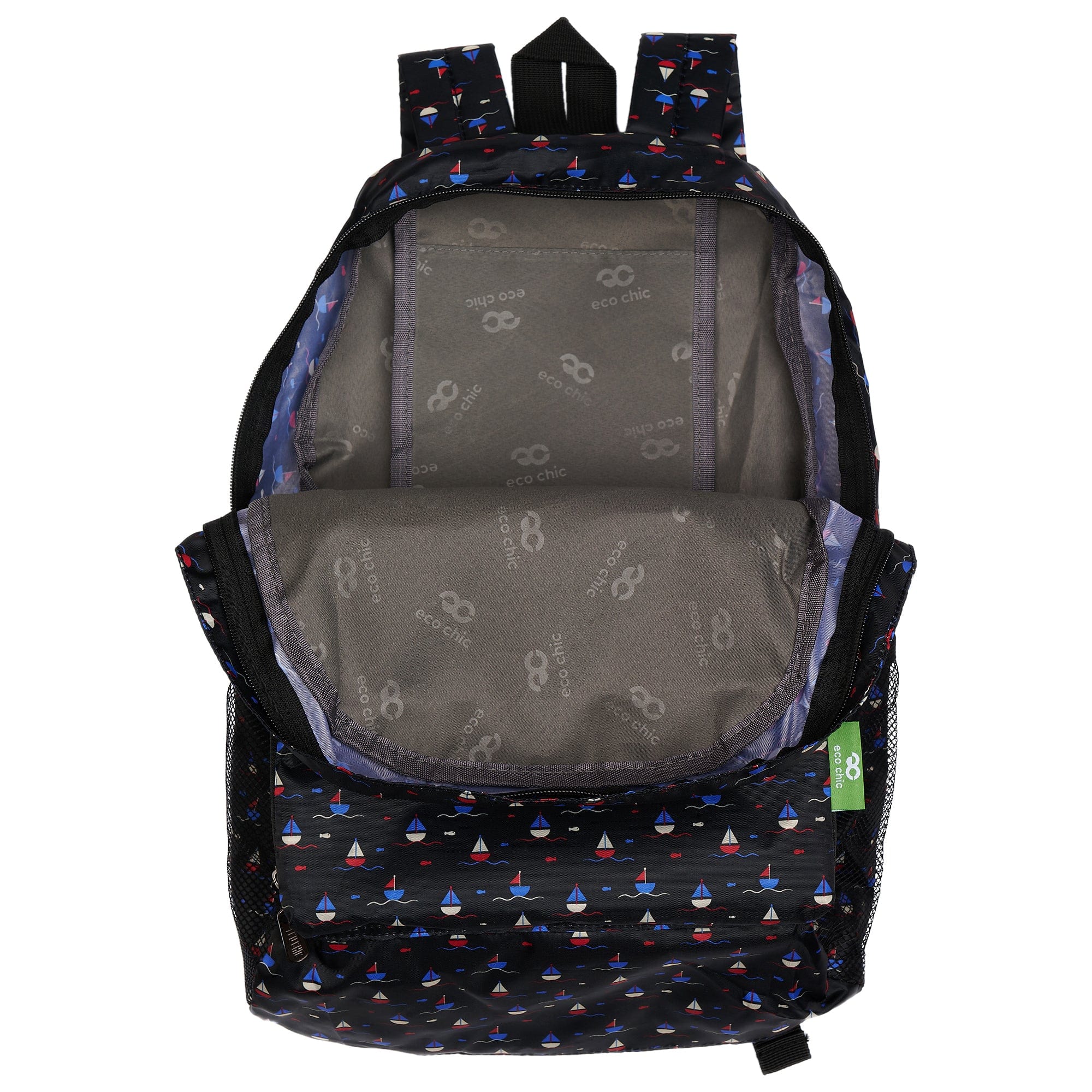 Eco Chic Navy Eco Chic Lightweight Foldable Backpack Yachts