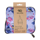 Eco Chic Lilac Eco Chic Lightweight Foldable Crossbody Bag Blue Tits