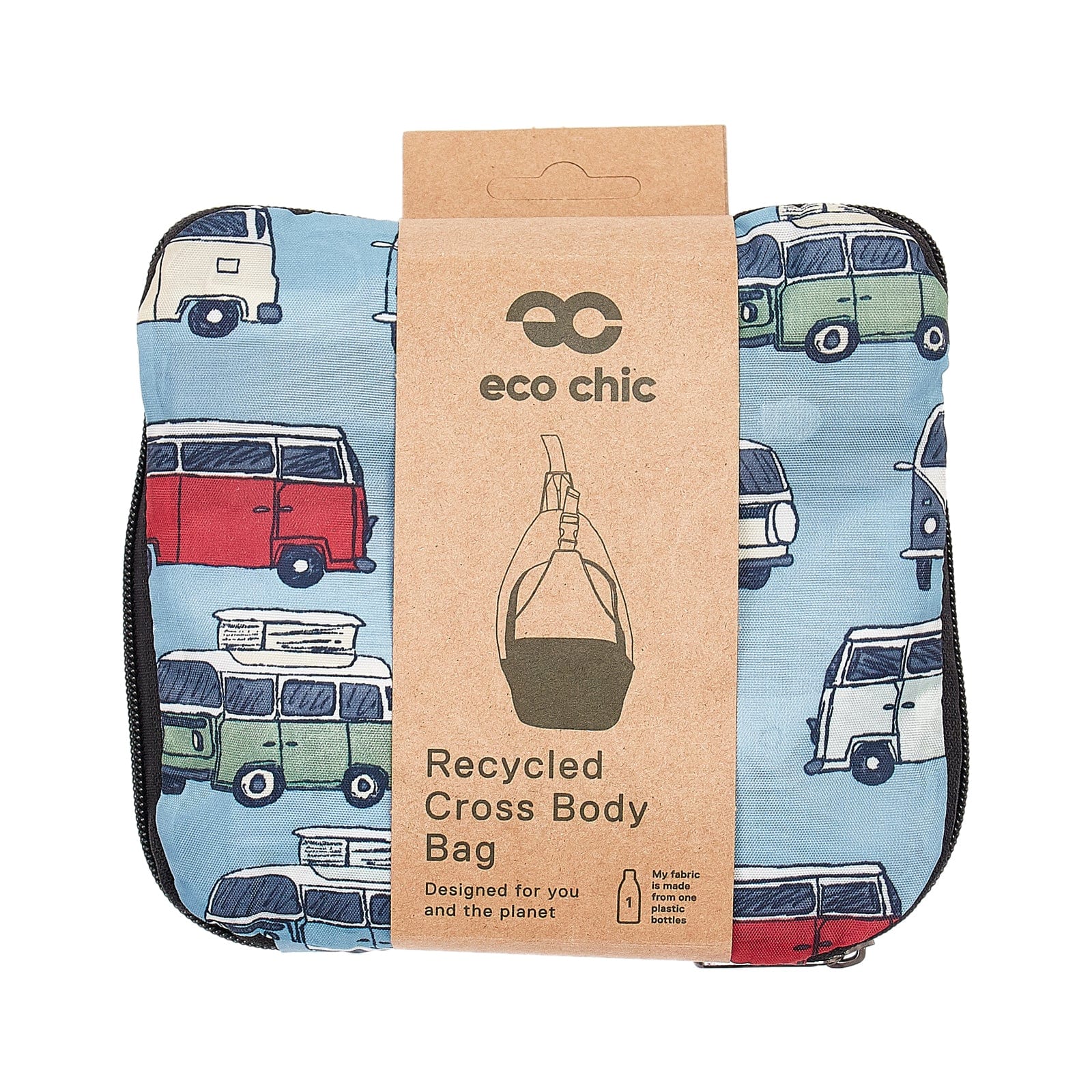 Eco Chic Eco Chic Lightweight Foldable Crossbody Bag Campervan