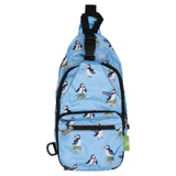 Eco Chic Blue Eco Chic Lightweight Foldable Crossbody Bag Multi Puffin