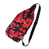 Eco Chic Navy Eco Chic Lightweight Foldable Crossbody Bag Poppies