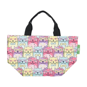 Eco Chic Multiple Eco Chic Lightweight Foldable Lunch Bag Glasses Cats