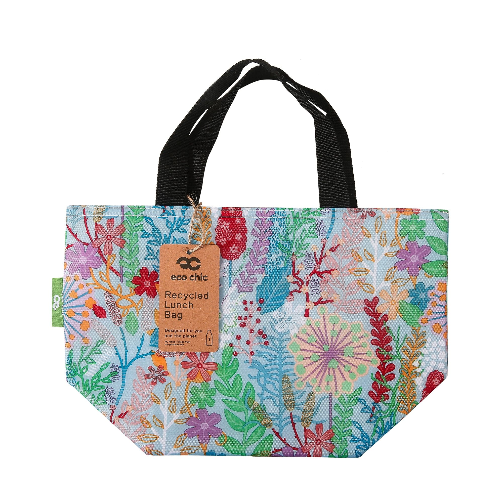 Eco Chic Blue Eco Chic Lightweight Foldable Lunch Bag Lush Floral