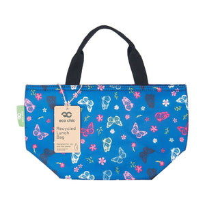 Eco Chic Navy Eco Chic Lightweight Foldable Lunch Bag Monarch Butterflies