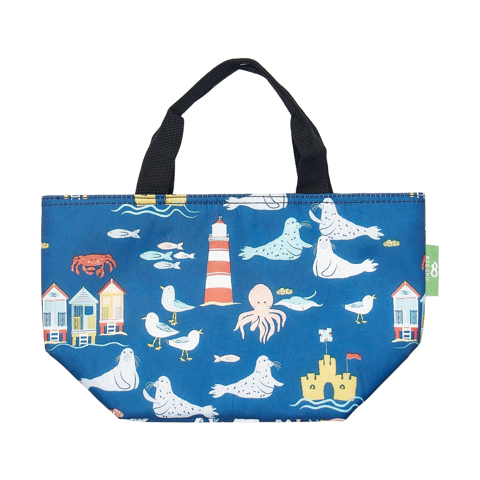 Eco Chic Navy Eco Chic Lightweight Foldable Lunch Bag Seaside