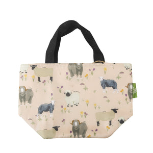 Eco Chic Eco Chic Lightweight Foldable Lunch Bag Sheep Realism