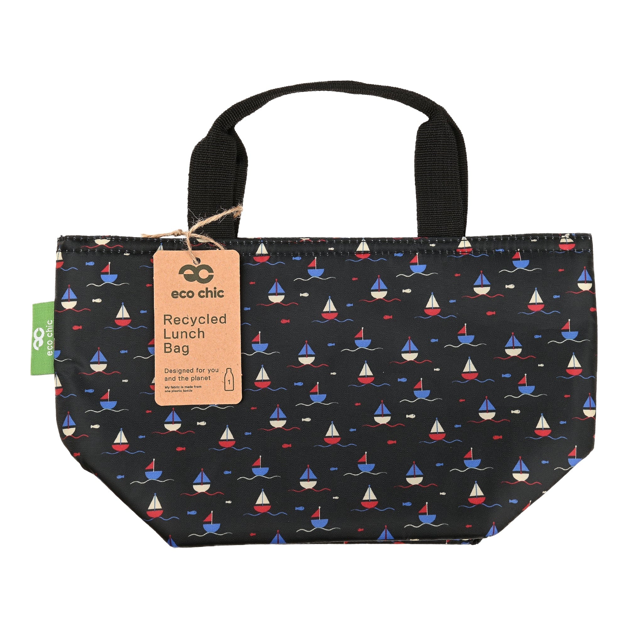 Eco Chic Navy Eco Chic Lightweight Foldable Lunch Bag Yachts