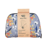 Eco Chic Grey Eco Chic Lightweight Foldable Mini Backpack Flowers
