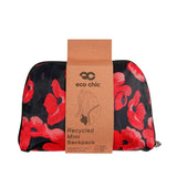 Eco Chic Navy Eco Chic Lightweight Foldable Mini Backpack Poppies