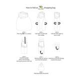 Eco Chic Black Eco Chic Lightweight Foldable Reusable Shopping Bag Crocus